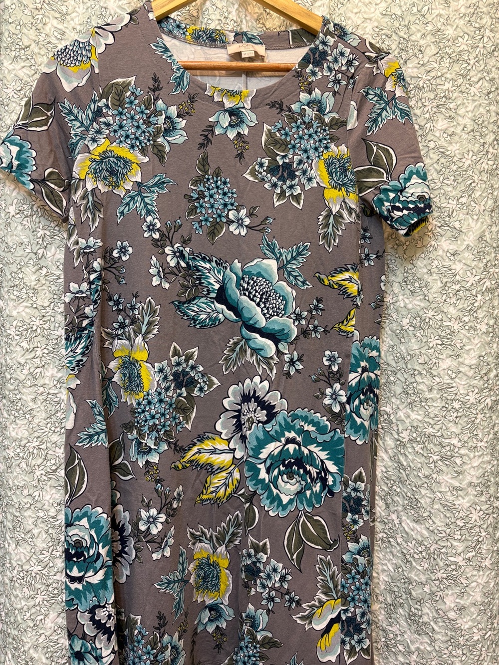 LOFT Petite Small Light Blue Floral Dress